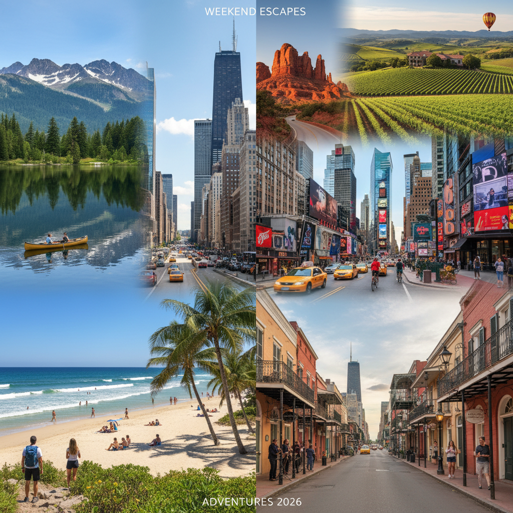 Best Weekend Getaways in the USA: Top 15 Trips for 2026